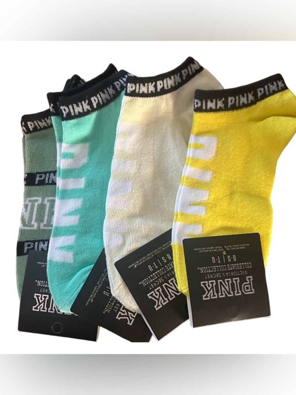 NWT PINK LOGO Victoria Secret's
Collegiate Collection (4 PAIRS TOTAL)